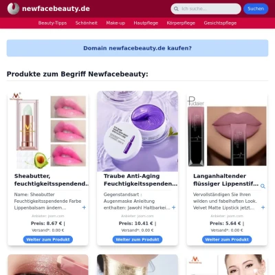 Screenshot newfacebeauty.de