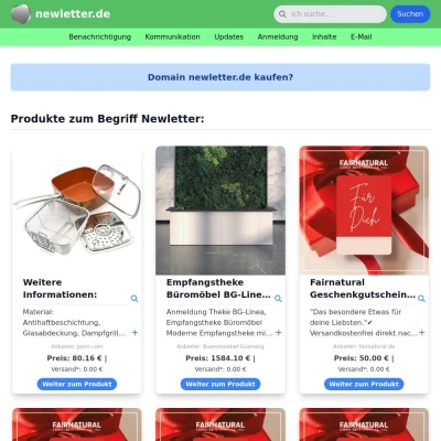 Screenshot newletter.de