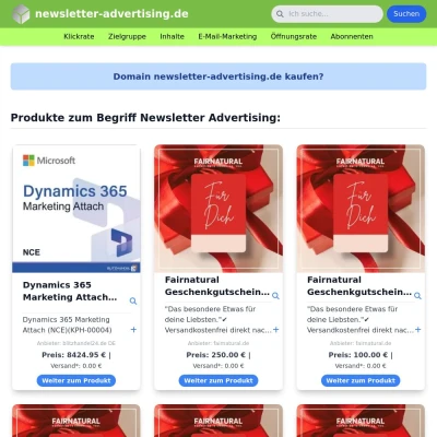 Screenshot newsletter-advertising.de