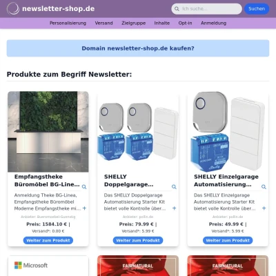 Screenshot newsletter-shop.de