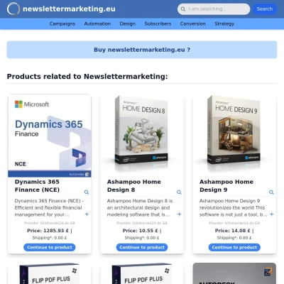 Screenshot newslettermarketing.eu