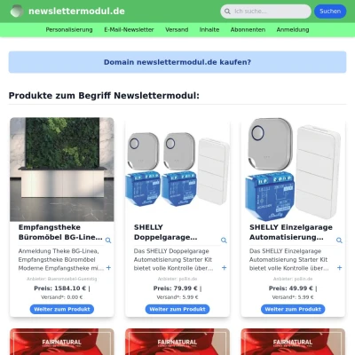 Screenshot newslettermodul.de