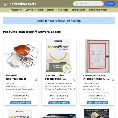 Screenshot newsreleases.de