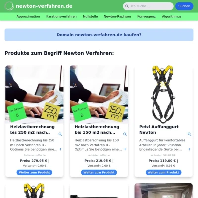 Screenshot newton-verfahren.de