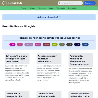 Screenshot nicegirls.fr