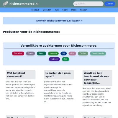 Screenshot nichecommerce.nl