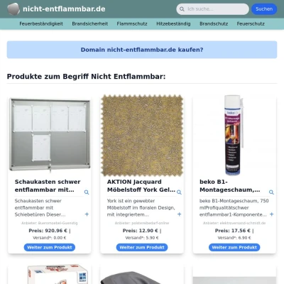 Screenshot nicht-entflammbar.de