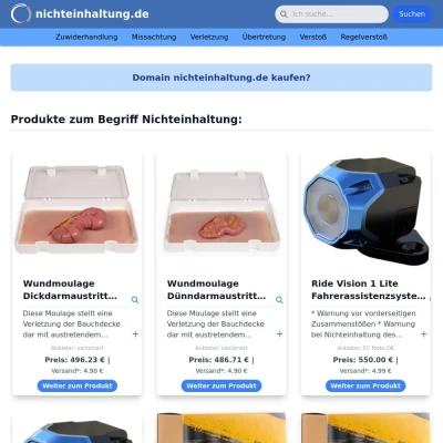 Screenshot nichteinhaltung.de