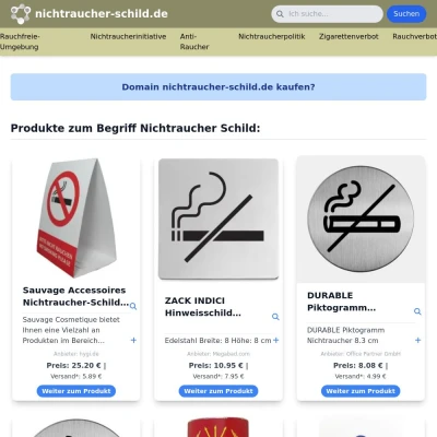 Screenshot nichtraucher-schild.de