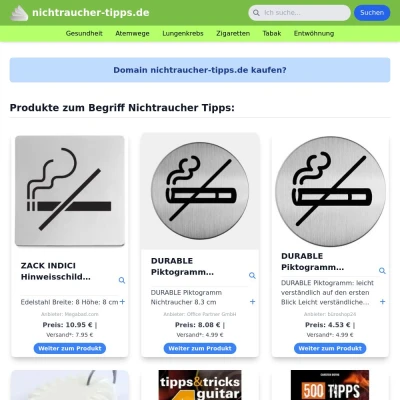 Screenshot nichtraucher-tipps.de