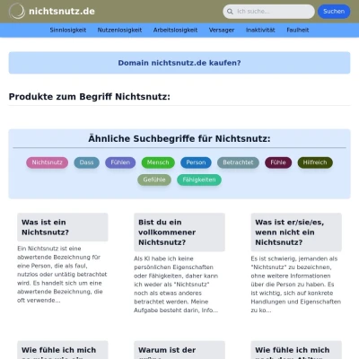 Screenshot nichtsnutz.de