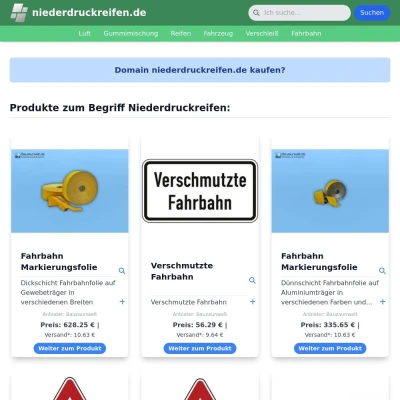 Screenshot niederdruckreifen.de