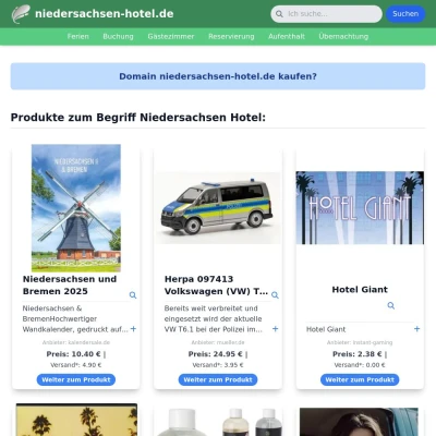 Screenshot niedersachsen-hotel.de