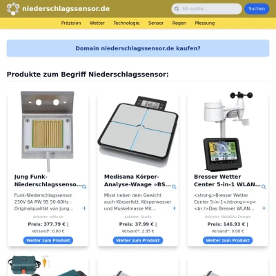 Screenshot niederschlagssensor.de