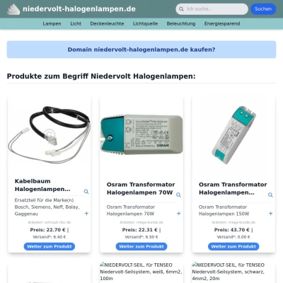 Screenshot niedervolt-halogenlampen.de