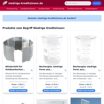 Screenshot niedrige-kreditzinsen.de