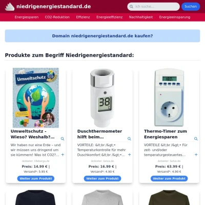 Screenshot niedrigenergiestandard.de