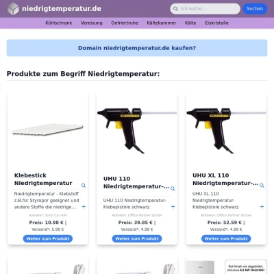 Screenshot niedrigtemperatur.de