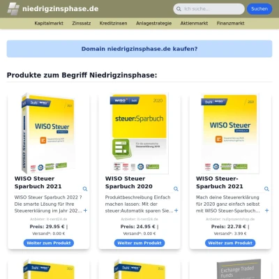 Screenshot niedrigzinsphase.de