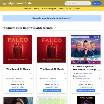 Screenshot nightcoreinfo.de