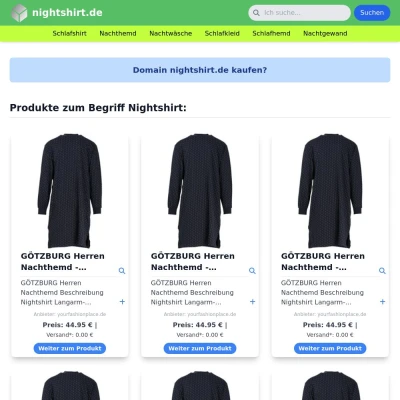 Screenshot nightshirt.de
