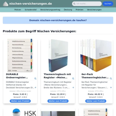 Screenshot nischen-versicherungen.de