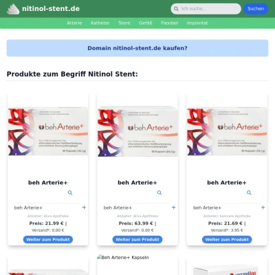 Screenshot nitinol-stent.de