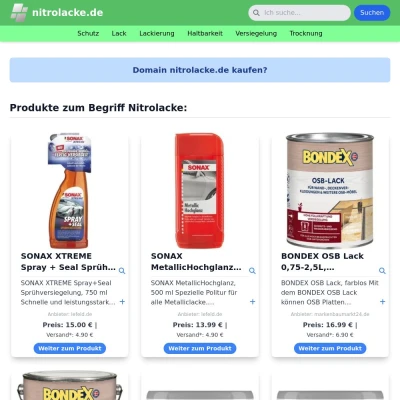 Screenshot nitrolacke.de