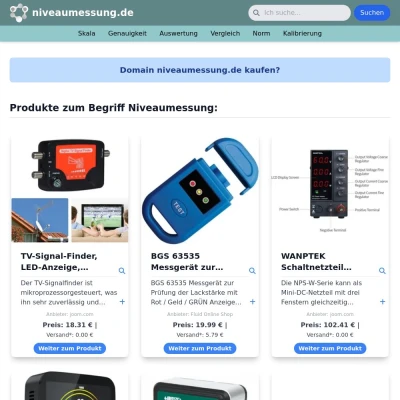 Screenshot niveaumessung.de
