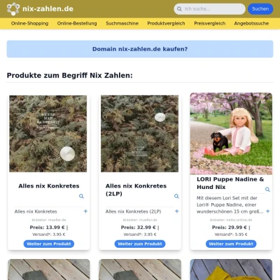 Screenshot nix-zahlen.de