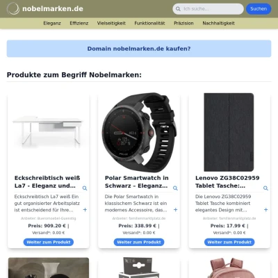 Screenshot nobelmarken.de