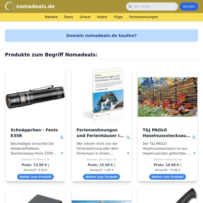 Screenshot nomadeals.de