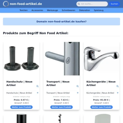 Screenshot non-food-artikel.de