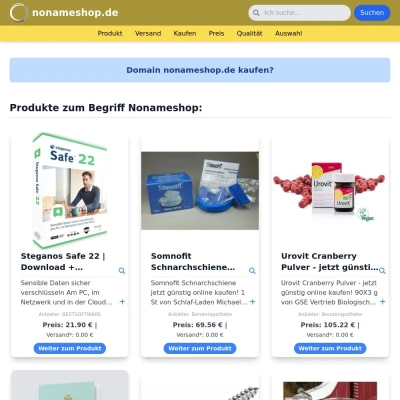 Screenshot nonameshop.de
