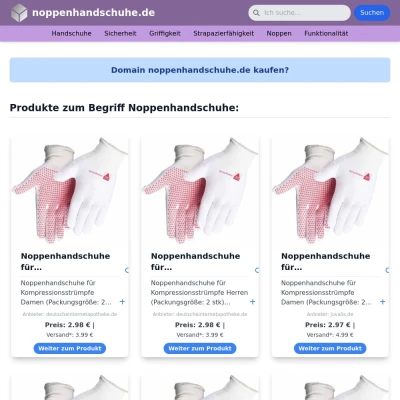 Screenshot noppenhandschuhe.de