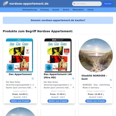 Screenshot nordsee-appartement.de