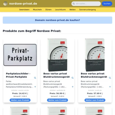 Screenshot nordsee-privat.de