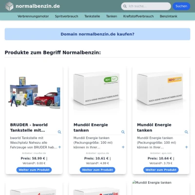 Screenshot normalbenzin.de