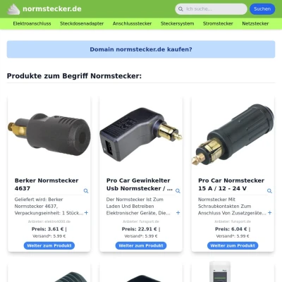 Screenshot normstecker.de