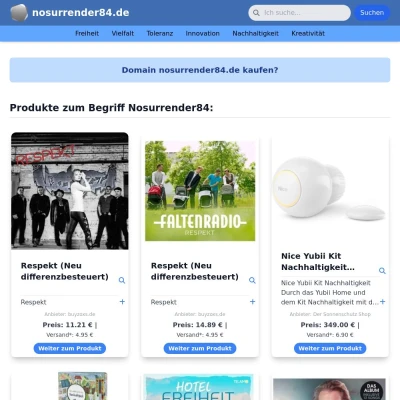 Screenshot nosurrender84.de