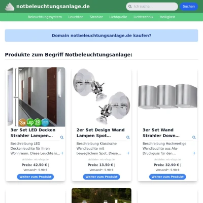 Screenshot notbeleuchtungsanlage.de