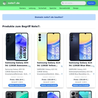 Screenshot note7.de