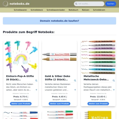 Screenshot noteboks.de