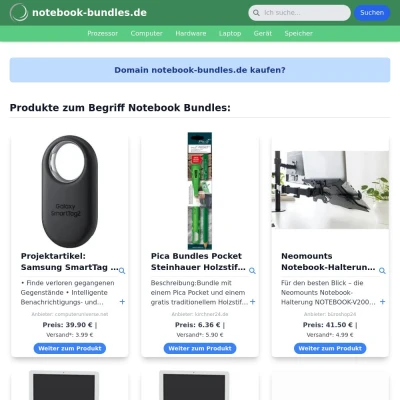 Screenshot notebook-bundles.de