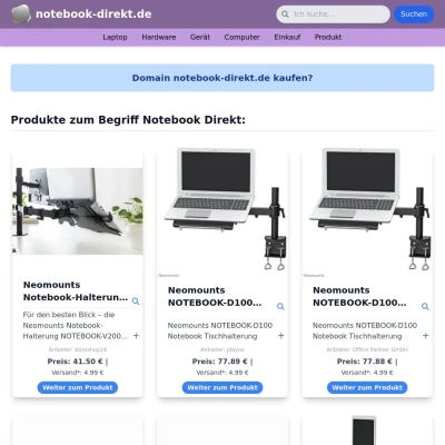 Screenshot notebook-direkt.de