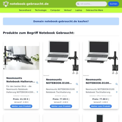 Screenshot notebook-gebraucht.de