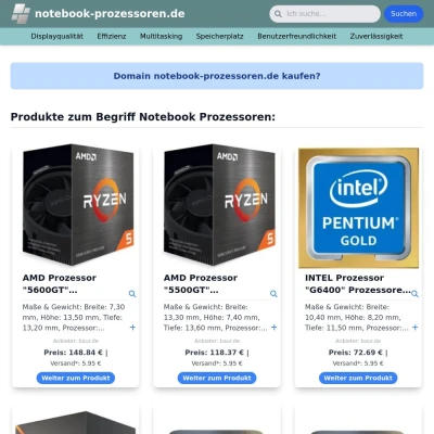 Screenshot notebook-prozessoren.de