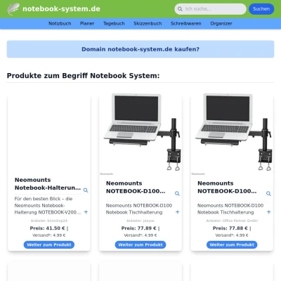 Screenshot notebook-system.de
