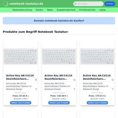 Screenshot notebook-tastatur.de