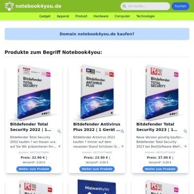 Screenshot notebook4you.de